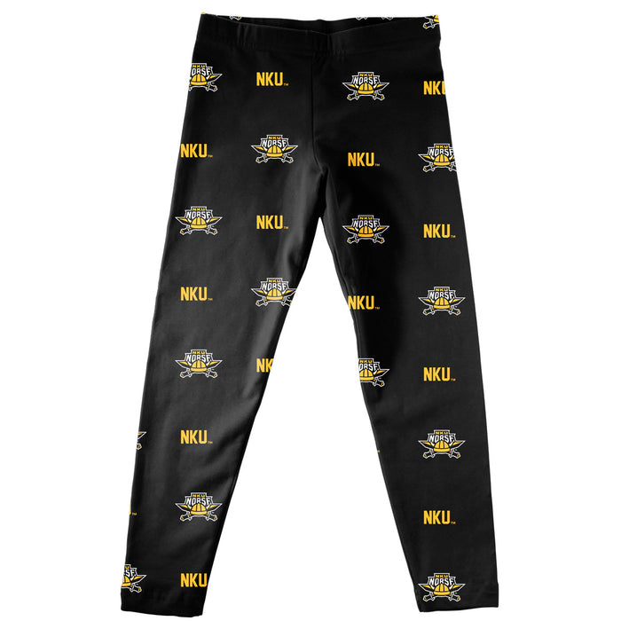 Northern Kentucky Norse Vive La Fete Girls Game Day All Over Two Logos Elastic Waist Classic Play Gold Leggings Tights