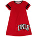 UNLV Rebels Vive La Fete Girls Game Day Short Sleeve Red A-Line Dress with large Logo