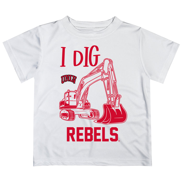 UNLV Rebels Vive La Fete Excavator Boys Game Day White Short Sleeve Tee