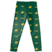 NMU Northern Michigan Wildcats Vive La Fete Girls All Over Two Logos Elastic Waist Classic Play Green Leggings Tights