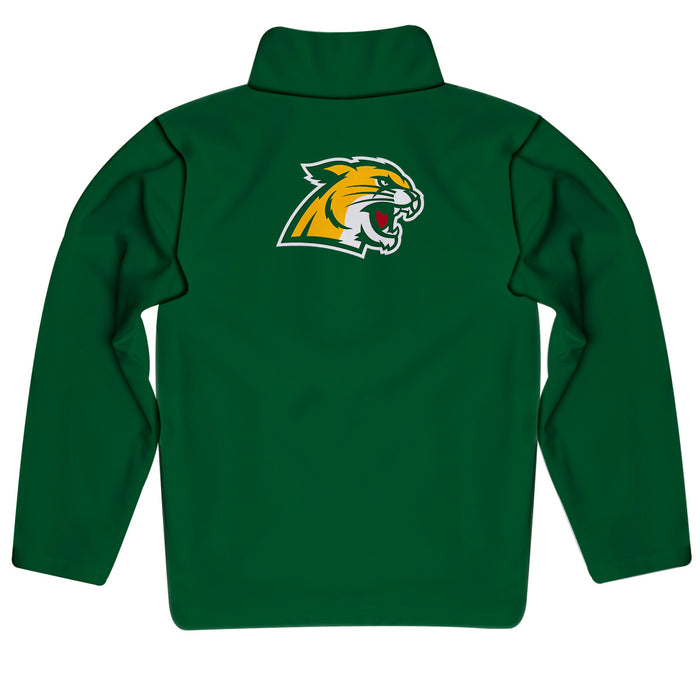 NMU Northern Michigan Wildcats Vive La Fete Game Day Solid Green Quarter Zip Pullover Sleeves - Vive La Fête - Online Apparel Store
