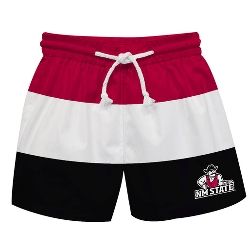 New Mexico State University Aggies, NMSU Aggies Vive La Fete Crimson Stripes Swimtrunks V1