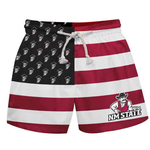 New Mexico State University Aggies, NMSU Aggies Vive La Fete Game Day Crimson Flag Swimtrunks V1