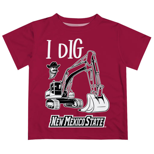 New Mexico State University Aggies, NMSU Aggies Vive La Fete Excavator Boys Game Day Crimson Short Sleeve Tee