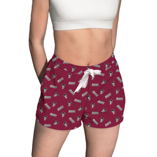 NMSU Aggies Vive La Fete Game Day All Over Logo Womens Lounge Shorts