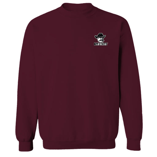 New Mexico State University Aggies Hand Sketched Vive La Fete Impressions Artwork Maroon Crew Neck Sweatshirt for Women