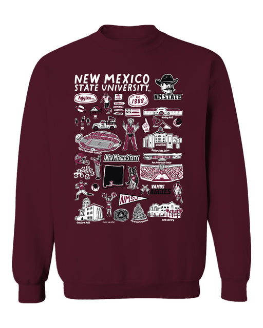 New Mexico State Aggies Vive La Fete Impressions Maroon Cotton Crewneck Sweatshirt for Women