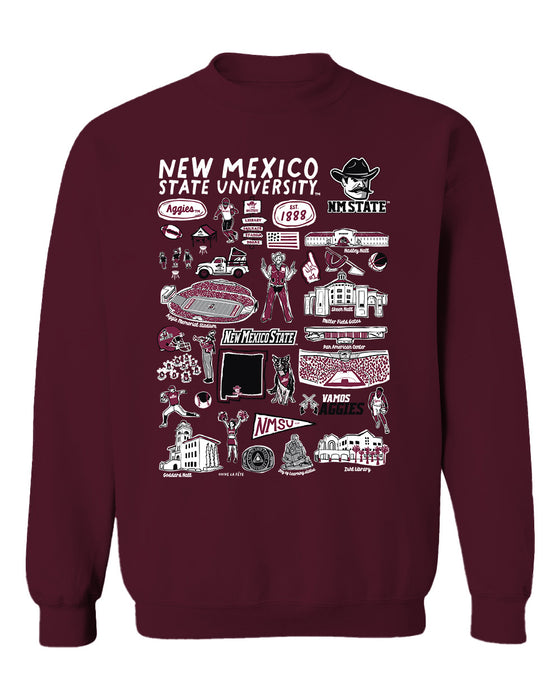 New Mexico State Aggies Vive La Fete Impressions Maroon Cotton Crewneck Sweatshirt for Women