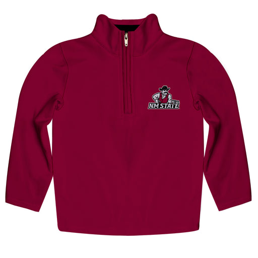New Mexico State Aggies Vive La Fete Logo and Mascot Name Womens Maroon Quarter Zip Pullover