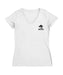 New Mexico State Aggies Hand Sketched Vive La Fete Impressions Artwork White Women Cotton Short Sleeve V-Neck Tshirt