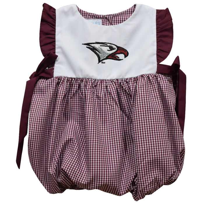 North Carolina Central Eagles Embroidered Maroon Gingham Girls Bubble