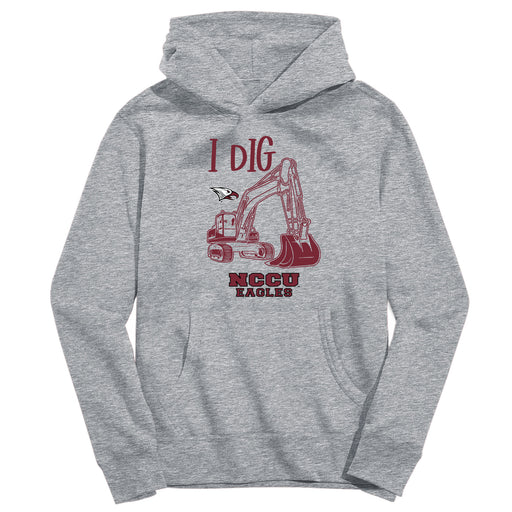North Carolina Central Eagles Excavator Heather Grey Cotton Youth Hoodie