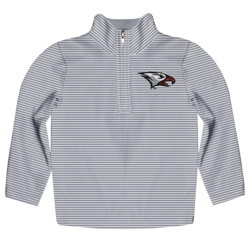 North Carolina Central Eagles Embroidered Gray Stripes Quarter Zip Pullover