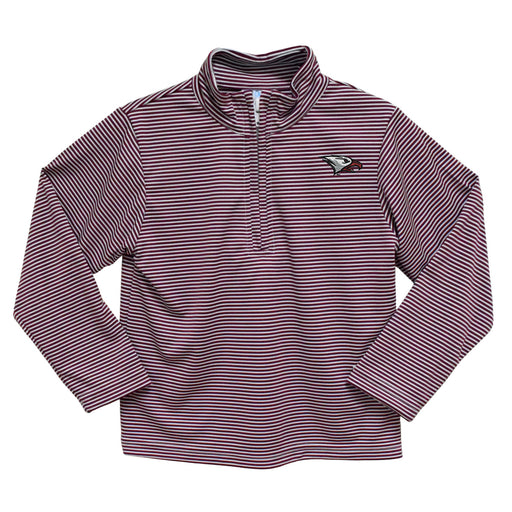 North Carolina Central Eagles Embroidered Maroon Stripes Quarter Zip Pullover