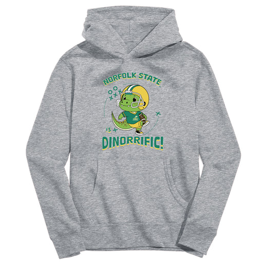 Norfolk State Spartans Dinorrific Heather Grey Cotton Youth Hoodie