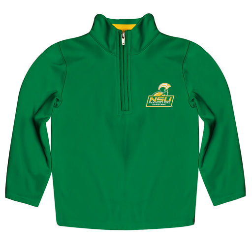 Norfolk State Spartans Vive La Fete Game Day Solid Green Quarter Zip Pullover Sleeves