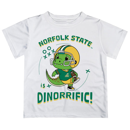 Norfolk State Spartans Vive La Fete Dinorrific Boys Game Day White Short Sleeve Tee