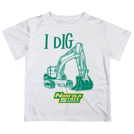 Norfolk State Spartans Vive La Fete Excavator Boys Game Day White Short Sleeve Tee