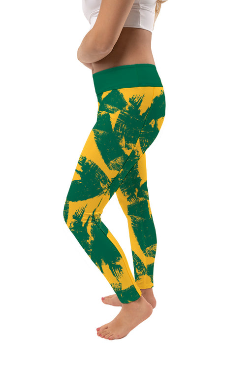 Norfolk State Spartans Vive La Fete Paint Brush Logo on Waist Women Green Yoga Leggings - Vive La Fête - Online Apparel Store