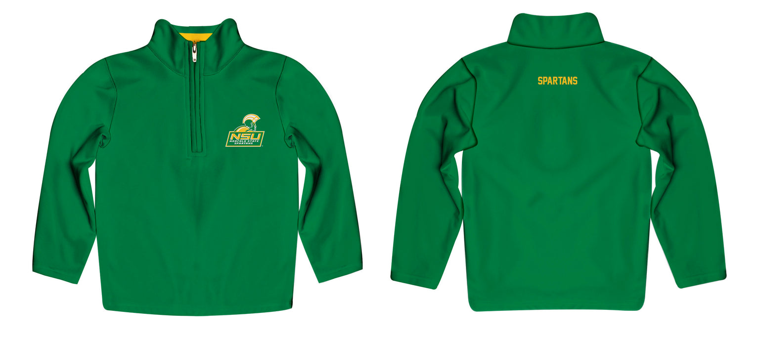 Norfolk State Spartans Vive La Fete Logo and Mascot Name Womens Green Quarter Zip Pullover - Vive La Fête - Online Apparel Store