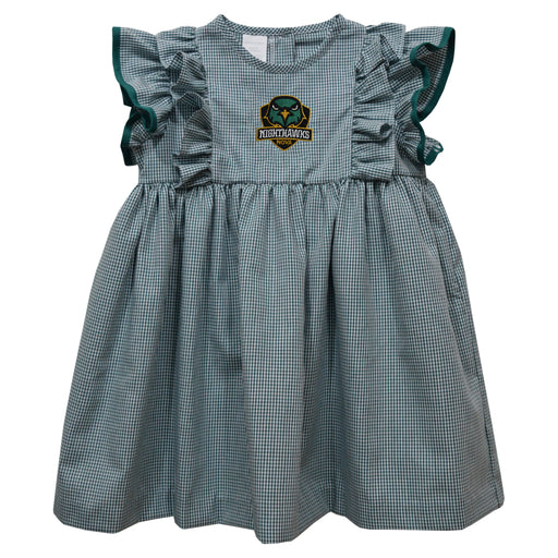 Northern Virginia Night Hawks NOVA Embroidered Hunter Green Gingham Ruffle Dress