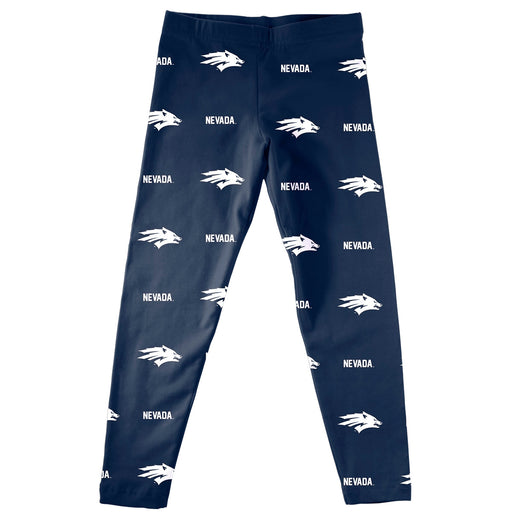 Nevada Reno Wolfpack Vive La Fete Girls Game Day All Over Two Logos Elastic Waist Classic Play Navy Leggings Tights