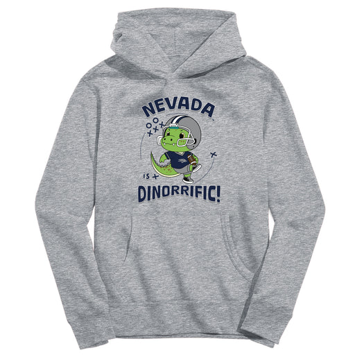 University of Nevada Reno Wolfpack Dinorrific Heather Grey Cotton Youth Hoodie