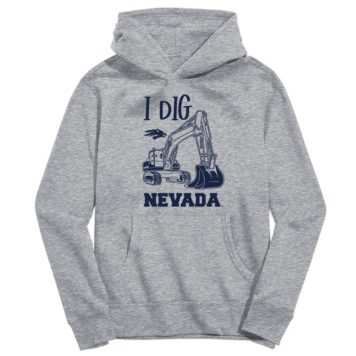 University of Nevada Reno Wolfpack Excavator Heather Grey Cotton Youth Hoodie