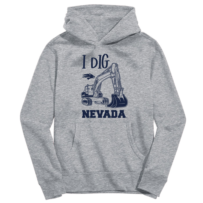 University of Nevada Reno Wolfpack Excavator Heather Grey Cotton Youth Hoodie