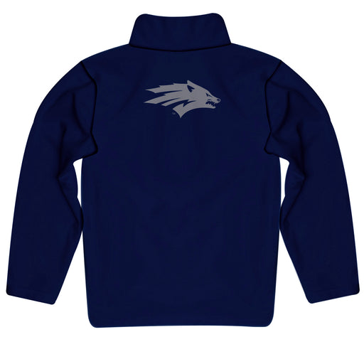 University of Nevada Reno Wolfpack Vive La Fete Game Day Solid Navy Quarter Zip Pullover Sleeves - Vive La Fête - Online Apparel Store