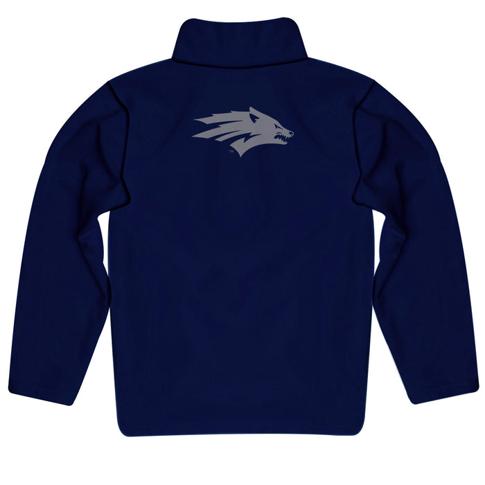 University of Nevada Reno Wolfpack Vive La Fete Game Day Solid Navy Quarter Zip Pullover Sleeves - Vive La Fête - Online Apparel Store