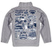 University of Nevada Reno Wolfpack Hand Sketched Vive La Fete Impressions Artwork Gray Boys Quarter Zip Pullover V1 - Vive La Fête - Online Apparel Store