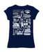 University of Nevada Reno Wolfpack Hand Sketched Vive La Fete Impressions Artwork Navy Girls Cotton Short Sleeve Tee - Vive La Fête - Online Apparel Store