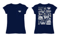 University of Nevada Reno Wolfpack Hand Sketched Vive La Fete Impressions Artwork Navy Girls Cotton Short Sleeve Tee - Vive La Fête - Online Apparel Store