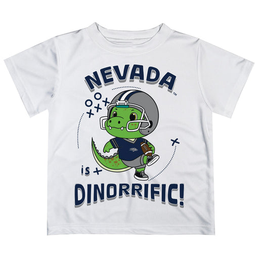 University of Nevada Reno Wolfpack Vive La Fete Dinorrific Boys Game Day White Short Sleeve Tee