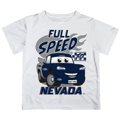 University of Nevada Reno Wolfpack Vive La Fete Toy Racing Car Boys Game Day White Short Sleeve Tee