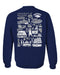 University of Nevada Reno Wolfpack Hand Sketched Artwork Navy Crewneck Sweatshirt for Women - Vive La Fête - Online Apparel Store