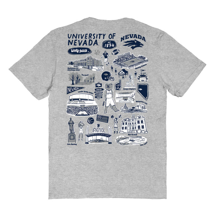 Nevada Wolfpack UNR Vive La Fete Impressions Artwork Womens Cotton Tshirt - Vive La Fête - Online Apparel Store