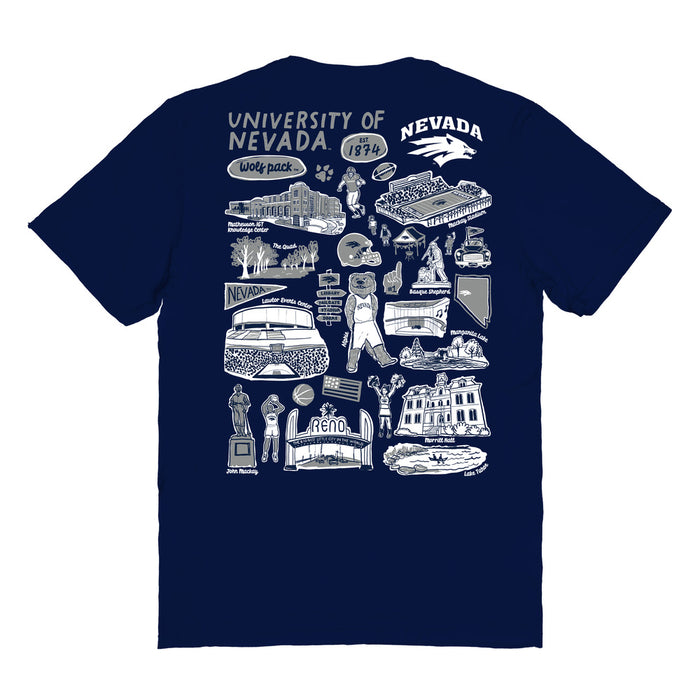 Nevada Wolfpack UNR Vive La Fete Impressions Artwork Womens Cotton Tshirt - Vive La Fête - Online Apparel Store