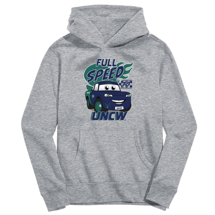 University of North Carolina Seahawks UNCW Full Speed Heather Grey Cotton Youth Hoodie