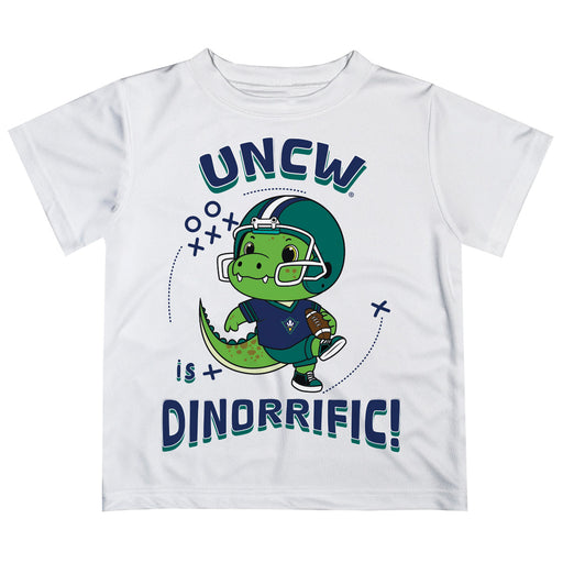 University of North Carolina Seahawks UNCW Vive La Fete Dinorrific Boys Game Day White Short Sleeve Tee
