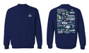University of North Carolina Seahawks UNCW Hand Sketched Vive La Fete Impressions Artwork Navy Crew Neck Sweatshirt for - Vive La Fête - Online Apparel Store