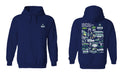 UNC Wilmington Seahawks UNCW Hand Sketched Vive La Fete Impressions Artwork Navy Cotton Fleece Long Sleeve Hoodie - Vive La Fête - Online Apparel Store