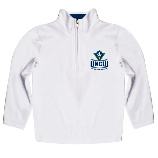 UNC Wilmington Seahawks Vive La Fete Logo and Mascot Name Womens White Quarter Zip Pullover