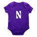 Northwestern Wildcats Cotton Short Sleeve Bodysuit Purple
