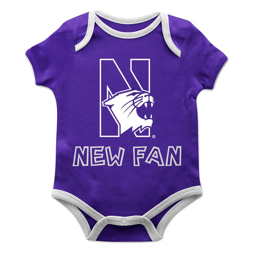 Northwestern Wildcats Vive La Fete Infant Game Day Purple Short Sleeve Onesie New Fan Logo and Mascot Bodysuit