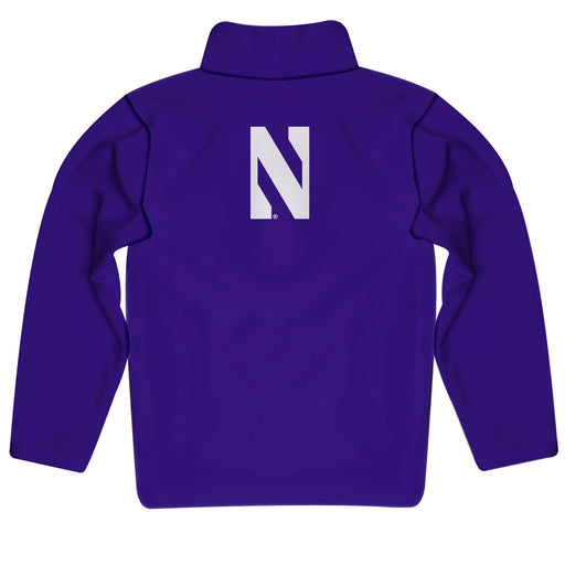 Northwestern University Wildcats Vive La Fete Game Day Solid Purple Quarter Zip Pullover Sleeves - Vive La Fête - Online Apparel Store