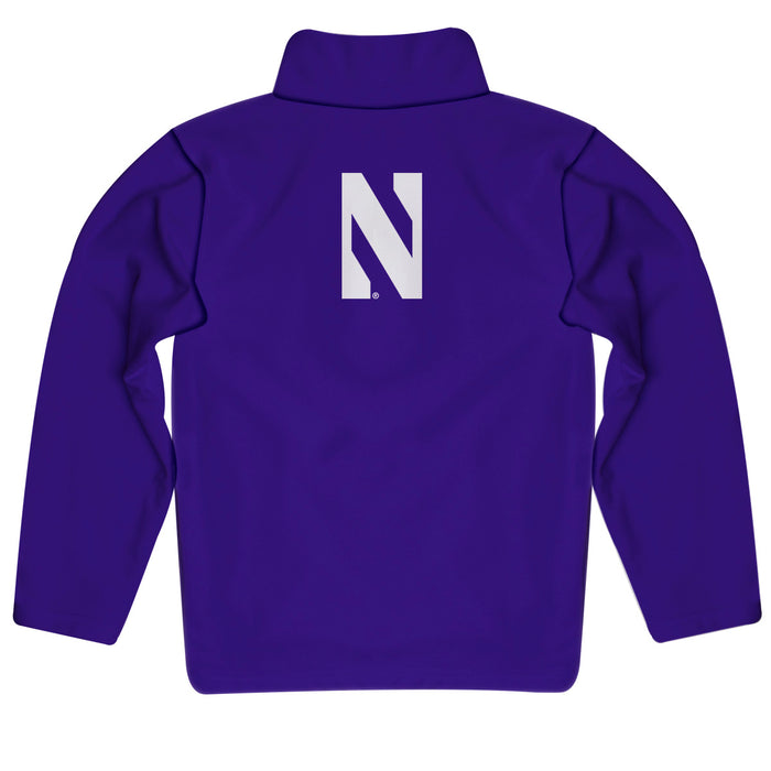 Northwestern University Wildcats Vive La Fete Game Day Solid Purple Quarter Zip Pullover Sleeves - Vive La Fête - Online Apparel Store