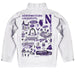 Northwestern Wildcats Hand Sketched Vive La Fete Impressions Artwork White Boys Quarter Zip Pullover V1 - Vive La Fête - Online Apparel Store