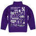 Northwestern University Wildcats Hand Sketched Vive La Fete Impressions Artwork  Purple Boys Quarter Zip Pullover V1 - Vive La Fête - Online Apparel Store